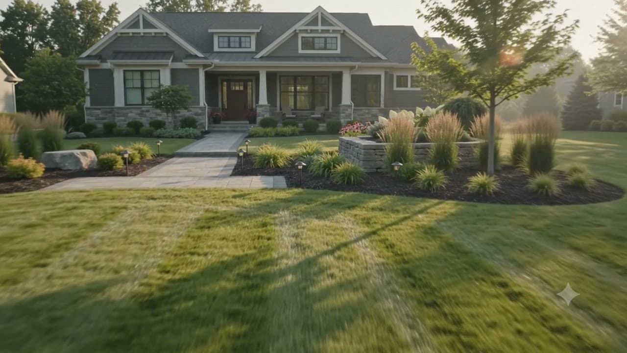 A healthy, well-kept landscape in Northern Indiana cared for by Sunshine Landscape